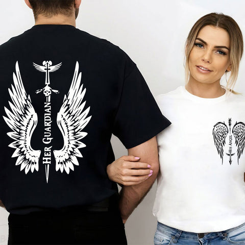 Her Guardian His Angel Christian T-Shirt