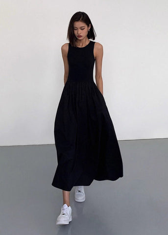 Isla Flowy Maxi Dress Sleeveless White Summer Dress with Pockets