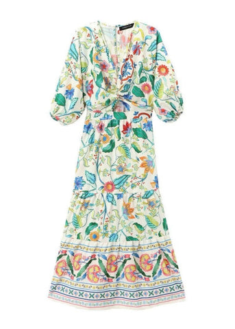 Garden Bloom - Long Sleeve Floral Maxi Dress