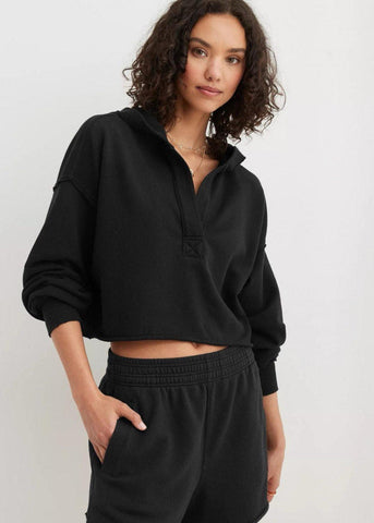 NoirCore Cropped Hoodie Pullover