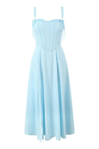 Corset Sweetheart Strapless High Waist Split Two Piece Midi Sundress