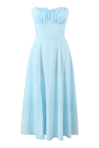 Corset Sweetheart Strapless High Waist Split Two Piece Midi Sundress