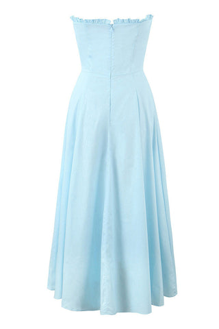 Corset Sweetheart Strapless High Waist Split Two Piece Midi Sundress