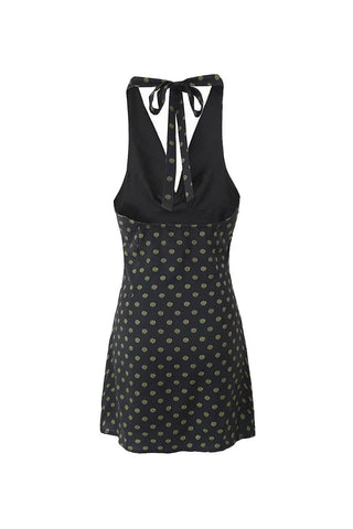 Halter Tie Deep V Floral Printed Sleeveless Summer Mini Sundress
