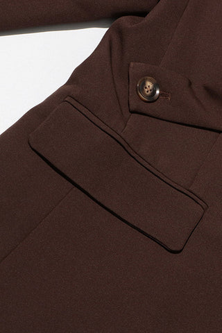Lapel Collar Button Side Strong Shoulder Long Sleeve Split Cutout Blazer
