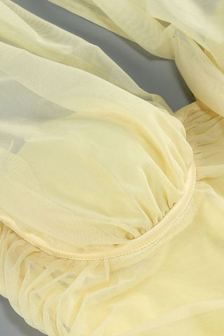 Scarf Halter Bustier Ruched Mesh Chiffon Split Evening Maxi Dress